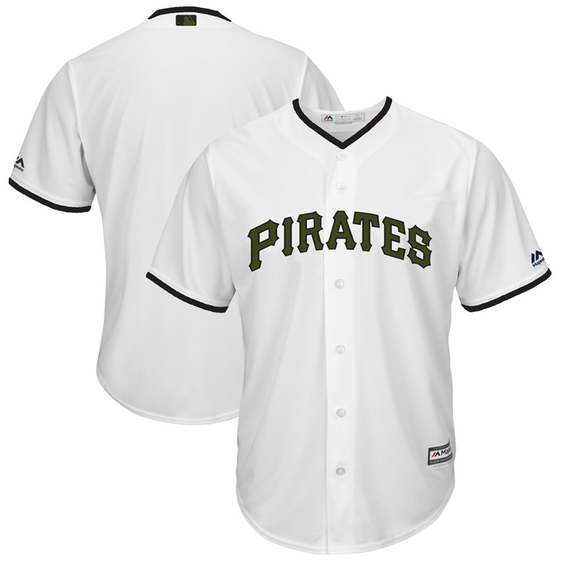 2017 Memorial Day Pittsburgh Pirates Men White Cool Base Team Jersey