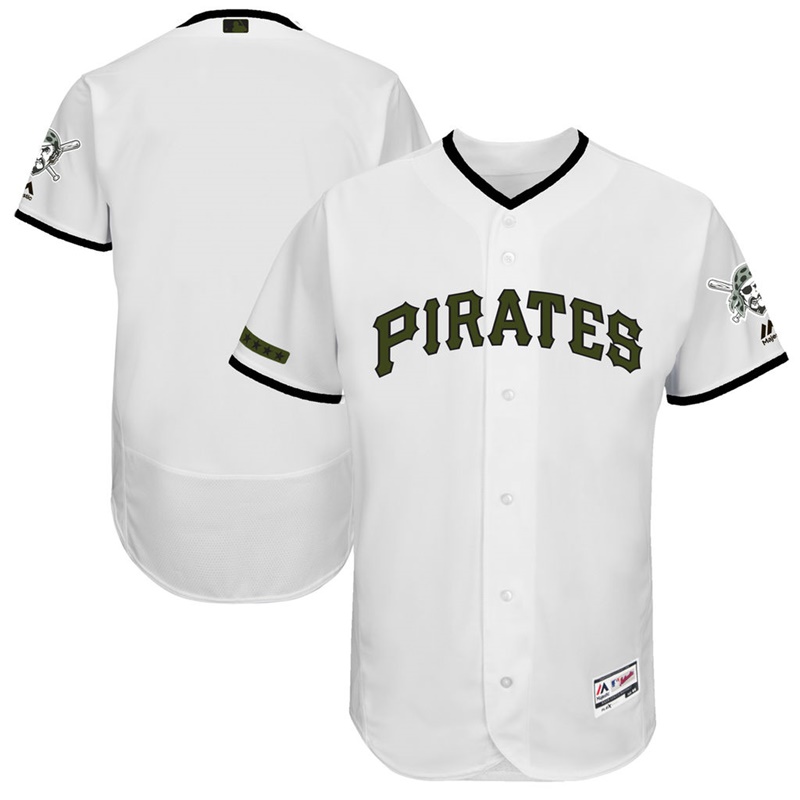 2017 Memorial Day Men Pittsburgh Pirates White Flex Base Team Jersey