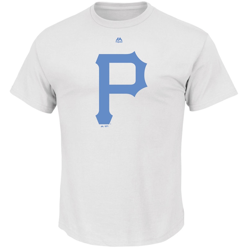 Men Father's Day Logo Pittsburgh Pirates White T-Shirt