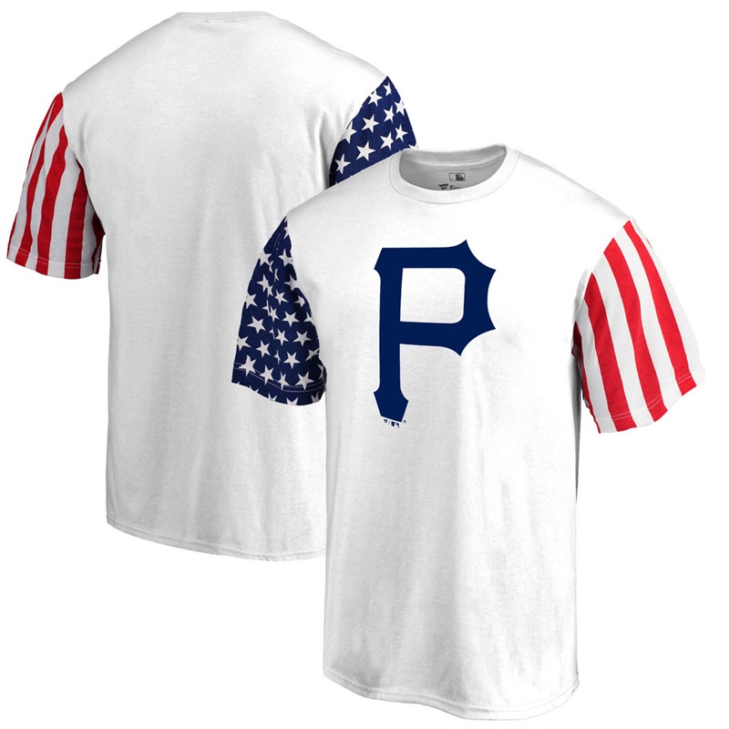 Pittsburgh Pirates White Stars & Stripes T-Shirt -  Men