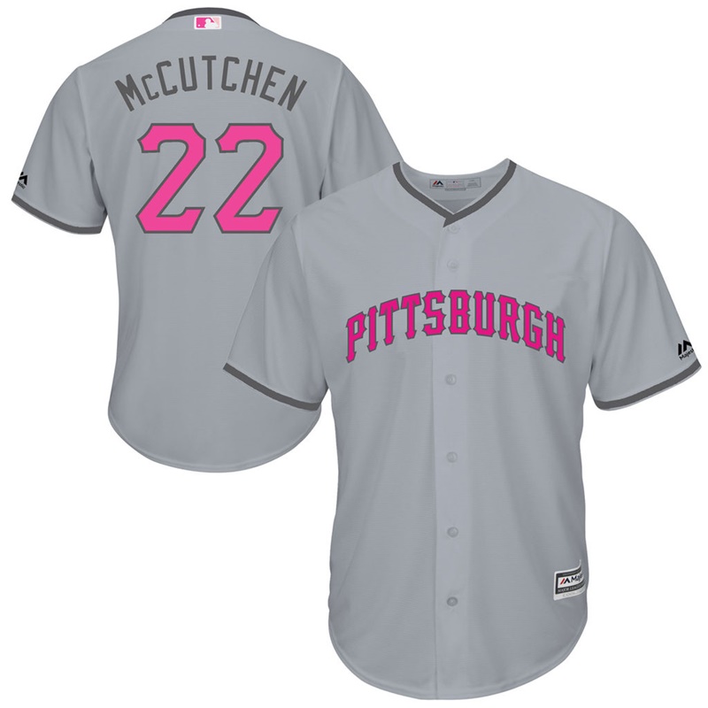 Men 2017 Mother's Day Pittsburgh Pirates #22 Andrew McCutchen Gray Cool Base Jersey