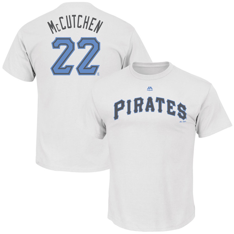 Men Pittsburgh Pirates Andrew McCutchen #22 White Father's Day Name & Number T-Shirt