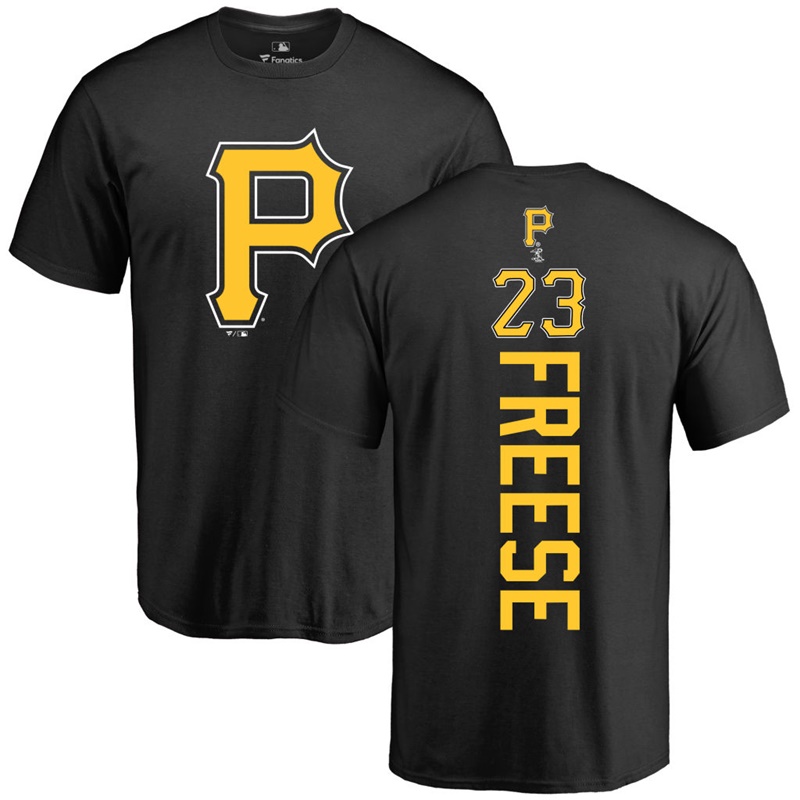 Men Pittsburgh Pirates David Freese #23 Black Backer T-Shirt