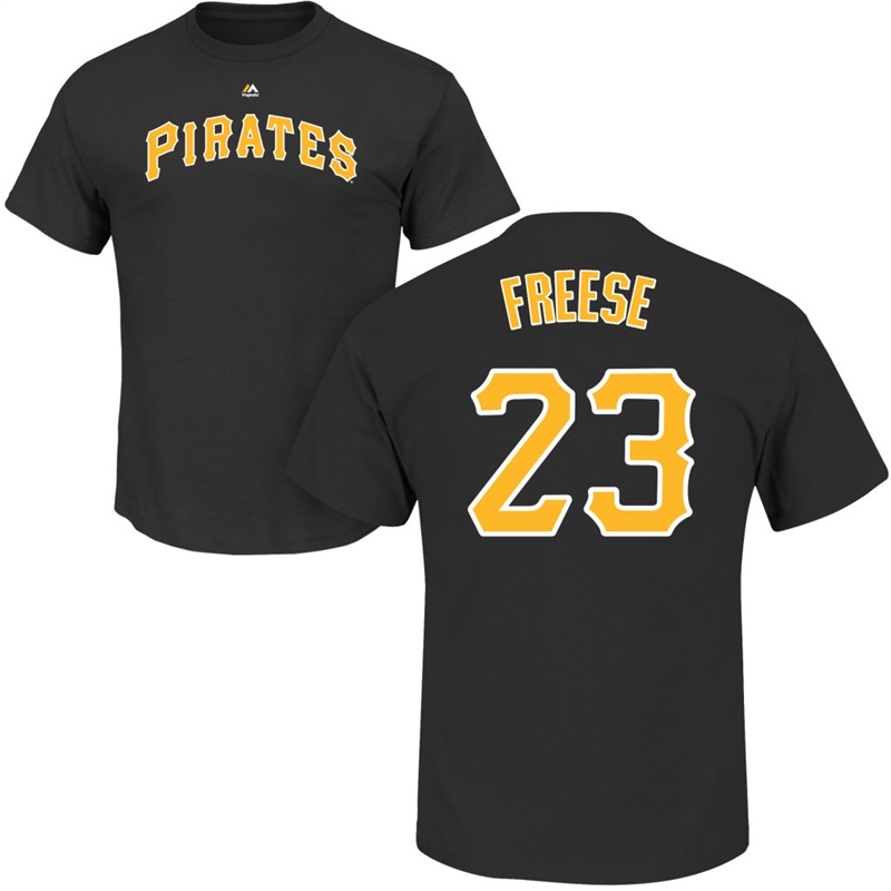 Men Pittsburgh Pirates David Freese #23 Black Roster Name & Number T-Shirt