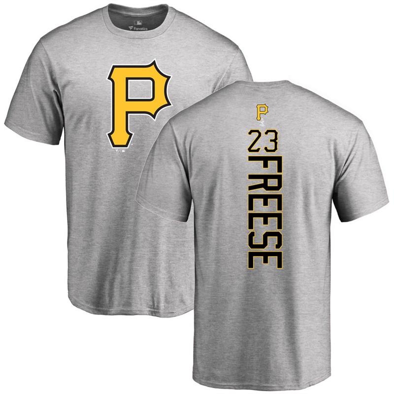 Men Pittsburgh Pirates David Freese #23 Gray Backer T-Shirt