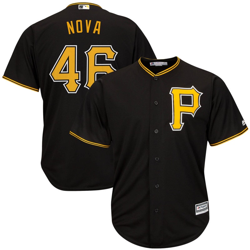 Men Ivan Nova #46 Pittsburgh Pirates Replica Alternate Black Cool Base Jersey