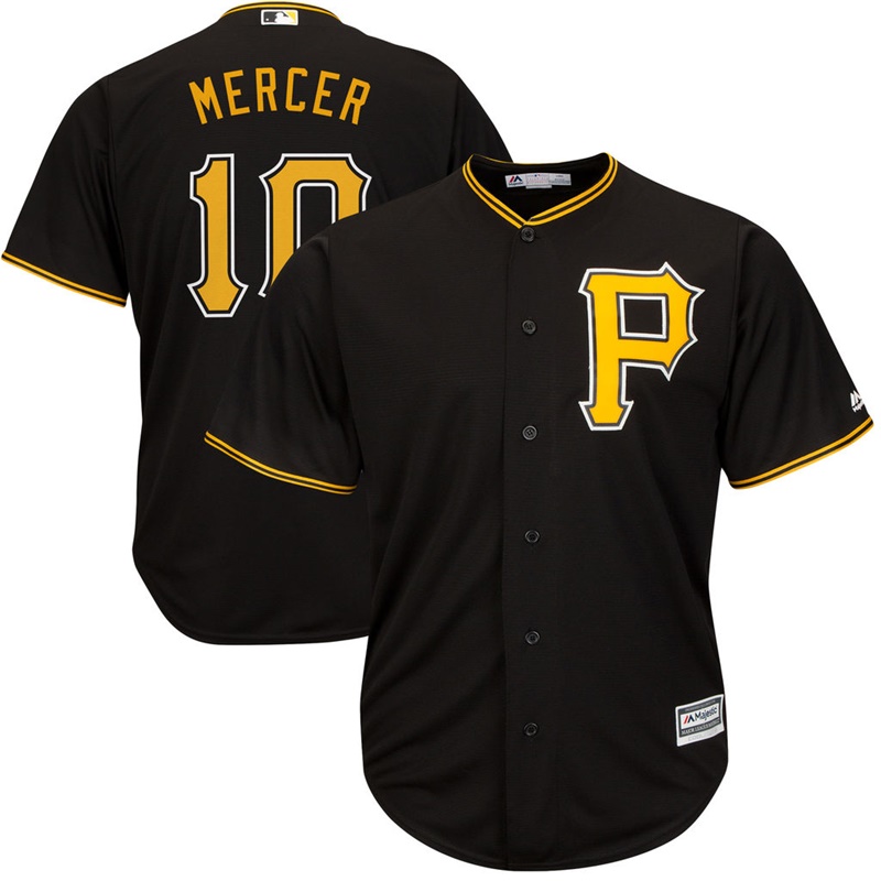 Men Pittsburgh Pirates #10 Jordy Mercer Alternate Black Cool Base Jersey