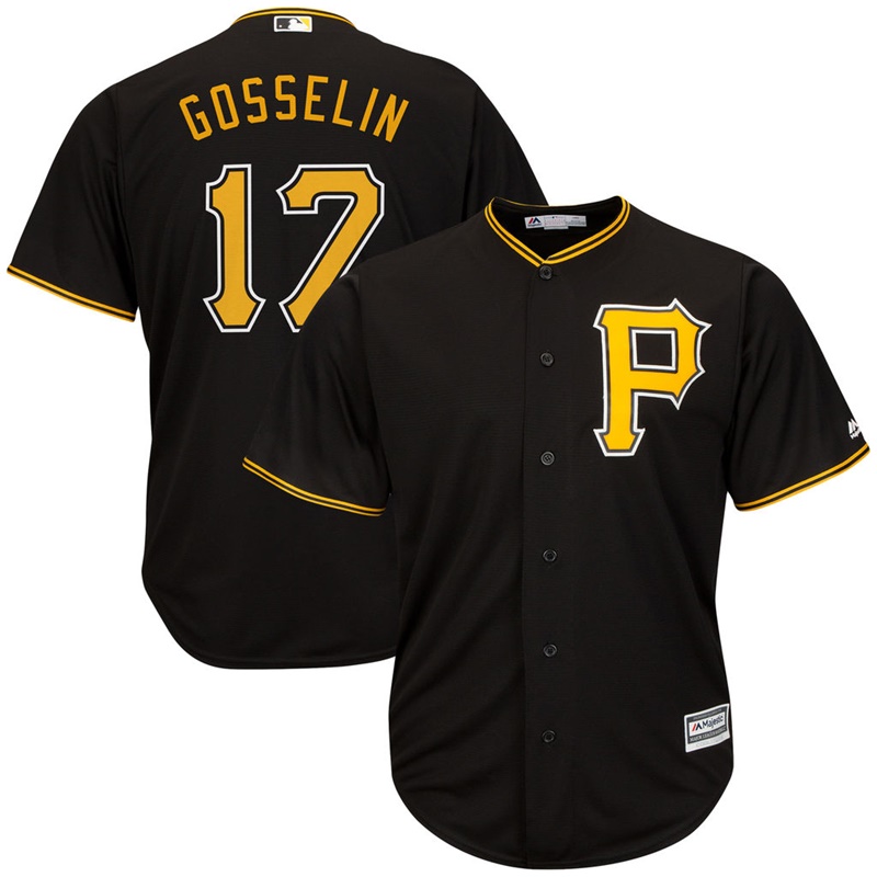 Men Phil Gosselin #17 Pittsburgh Pirates Alternate Black Cool Base Jersey