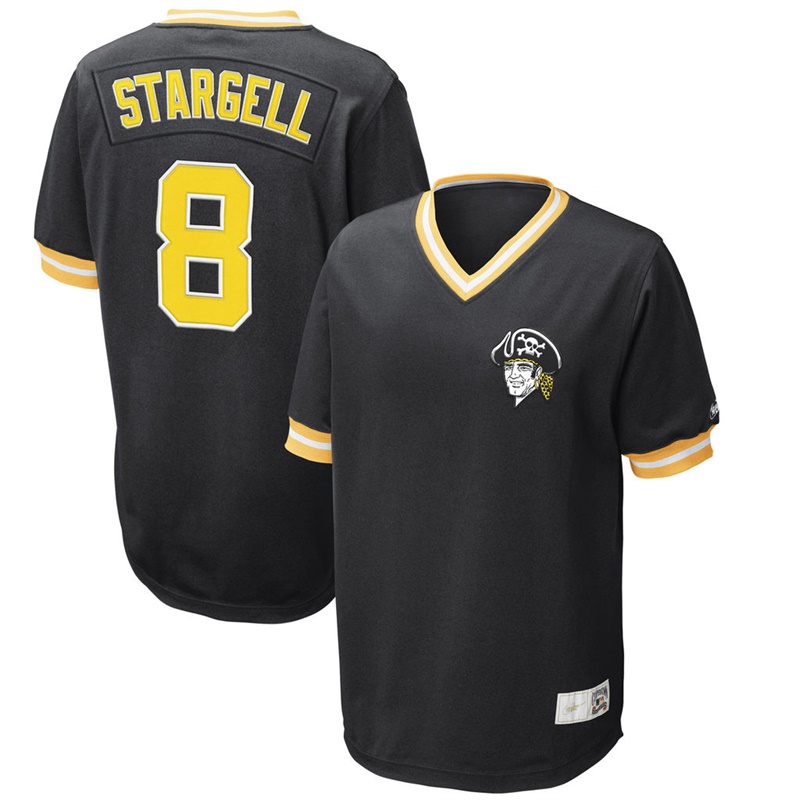 Men Willie Stargell #8 Pittsburgh Pirates Replica Cooperstown Collection Black Cool Base Jersey