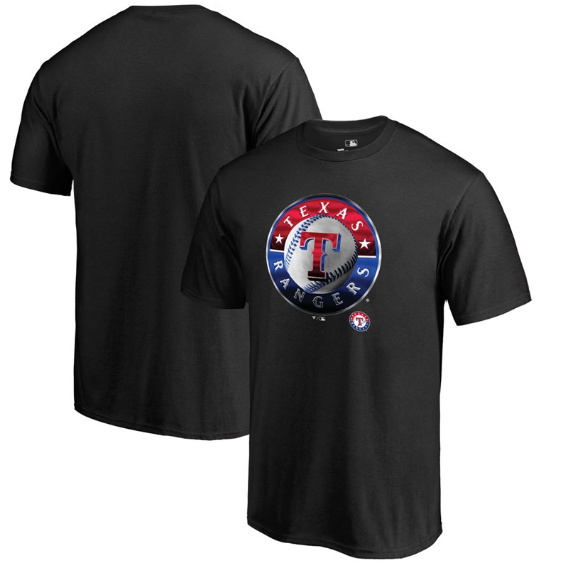 Men Texas Rangers Big & Tall Midnight Mascot Logo Black T-Shirt