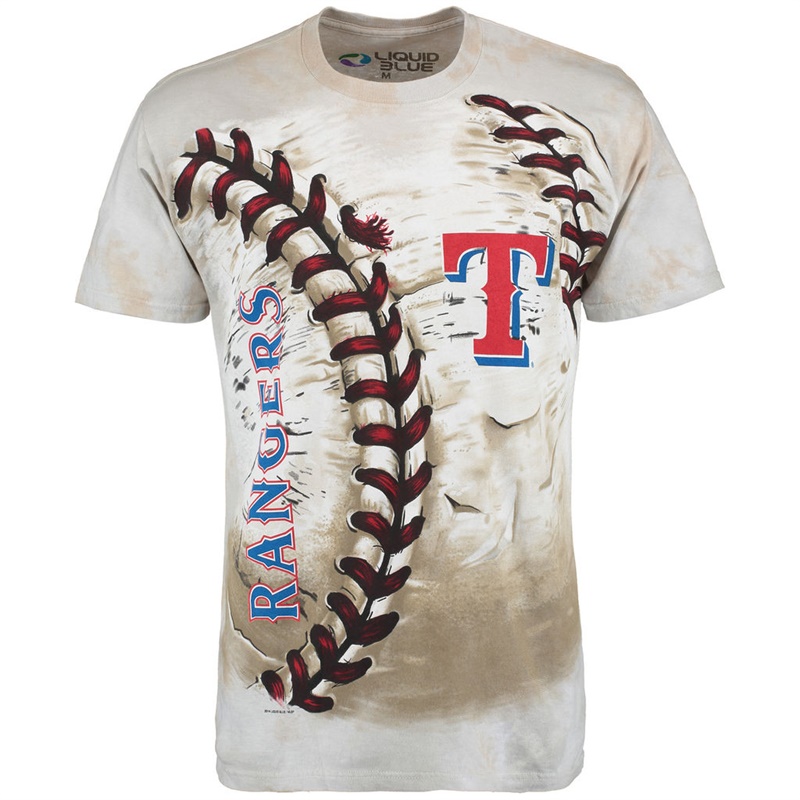 Men Texas Rangers Hardball Tie-Dye Cream T-Shirt