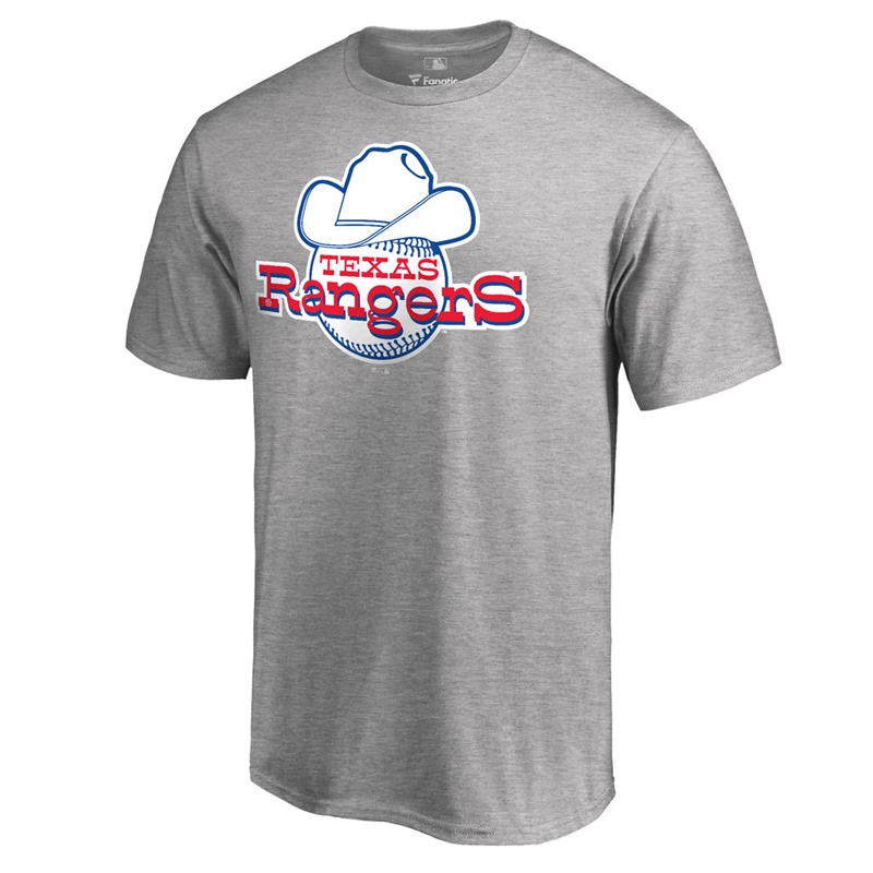 Men Texas Rangers Gray Cooperstown Collection Forbes T-Shirt