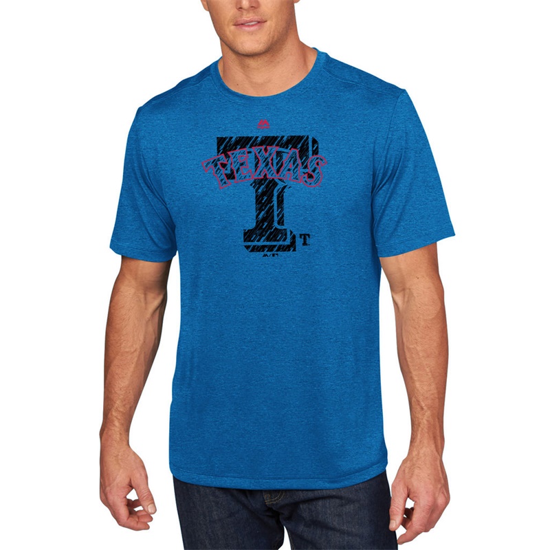 Men Texas Rangers Royal Razoredge T-Shirt