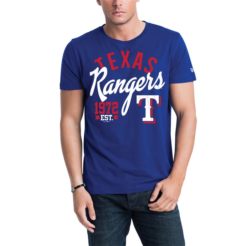 Men Texas Rangers Royal Script Jersey T-Shirt