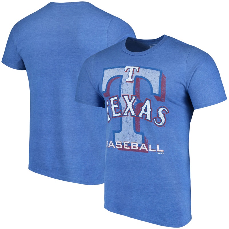 Men Texas Rangers Royal Visionary Tri-Blend T-Shirt