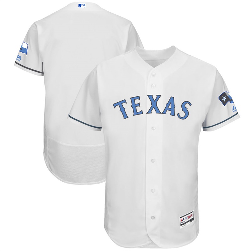 2017 Father's Day Men Texas Rangers White Flex Base Team Jersey