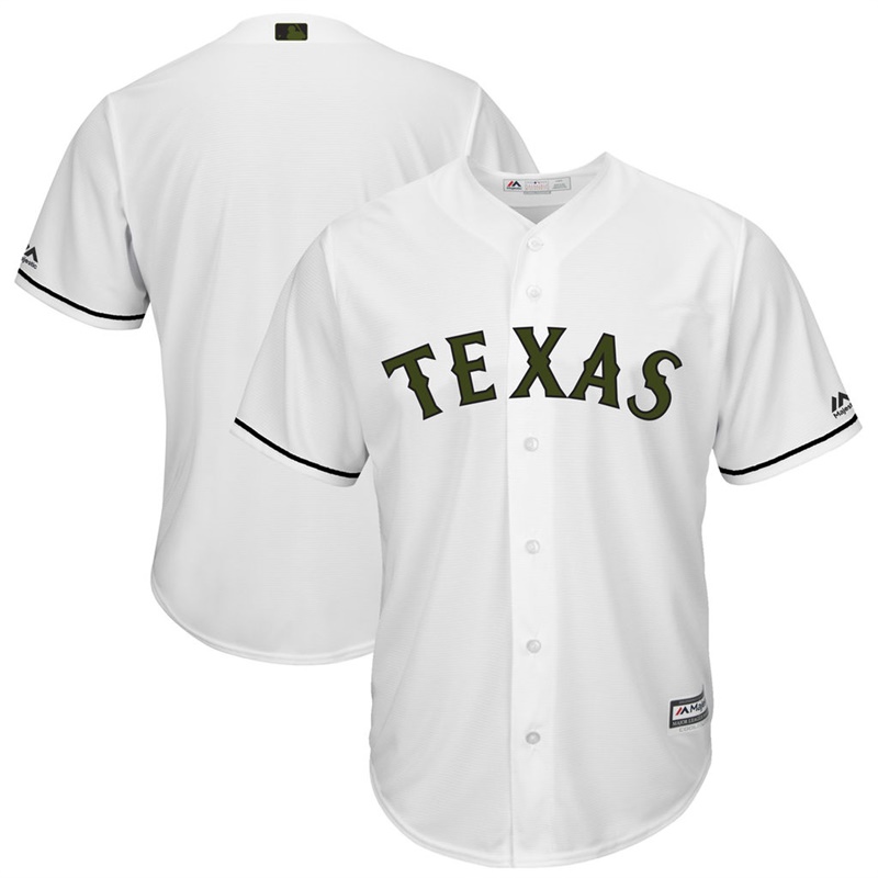 2017 Memorial Day Texas Rangers Men White Cool Base Team Jersey