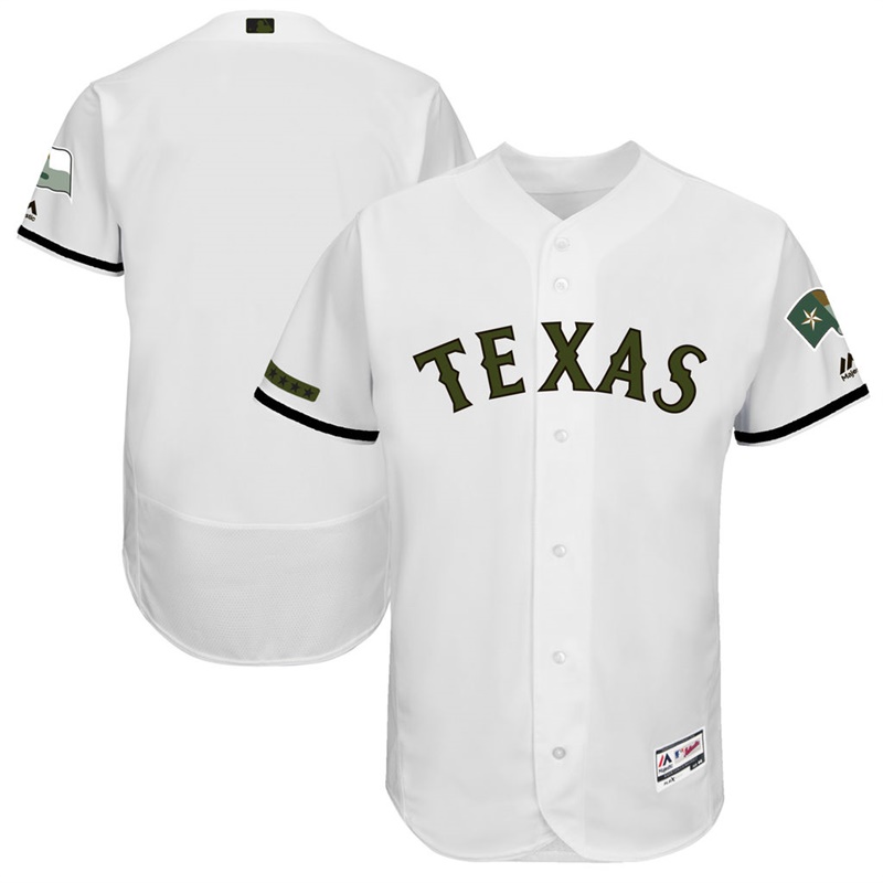 2017 Memorial Day Men Texas Rangers White Flex Base Team Jersey