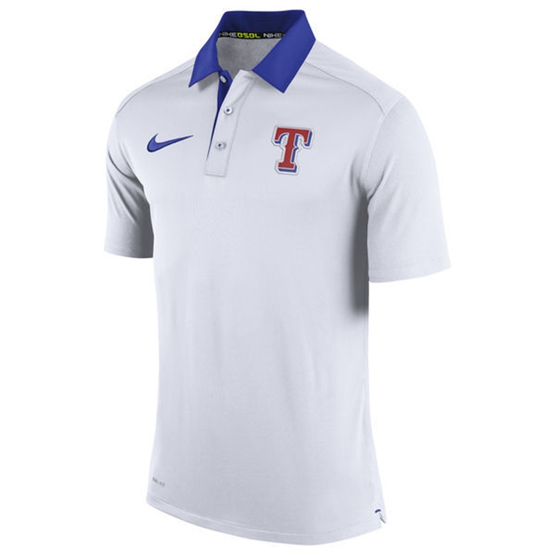 Men Texas Rangers White Authentic Dri-FIT Elite Polo Shirt