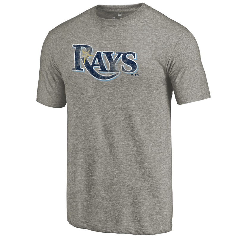 Men Tampa Bay Rays Tri-Blend Distressed Team Ash T-Shirt