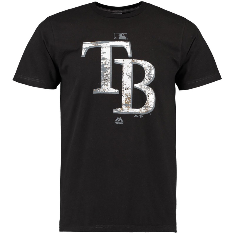 Tampa Bay Rays Black Clubhouse Fashion Foil T-Shirt -  Men