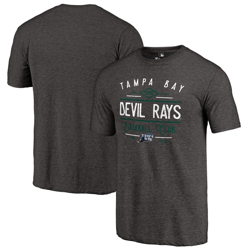 Tampa Bay Rays Black Tri-Blend Doubleday T-Shirt - Men