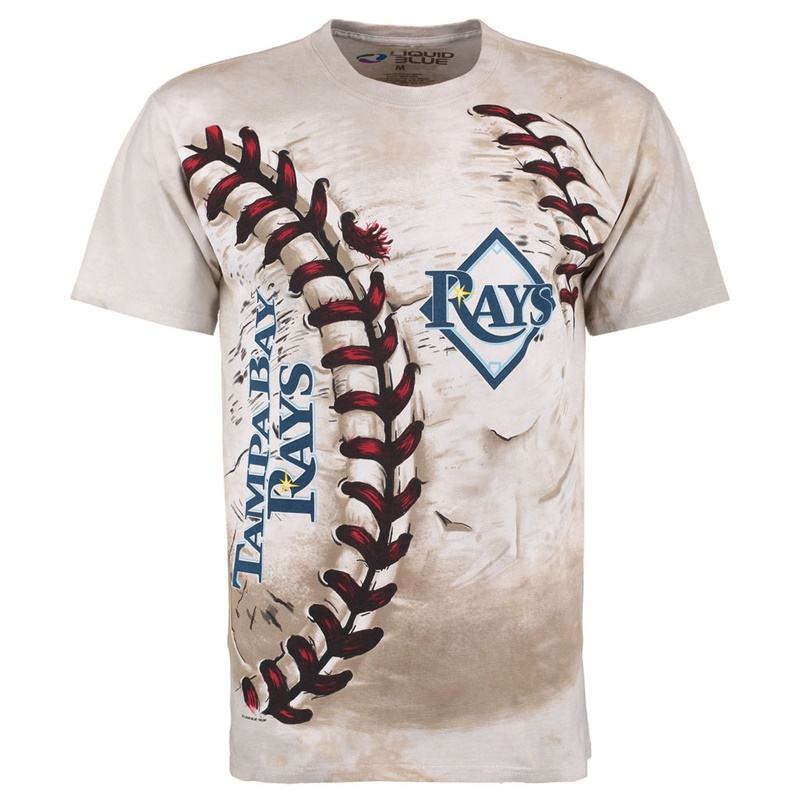 Men Tampa Bay Rays Hardball Tie-Dye Cream T-Shirt