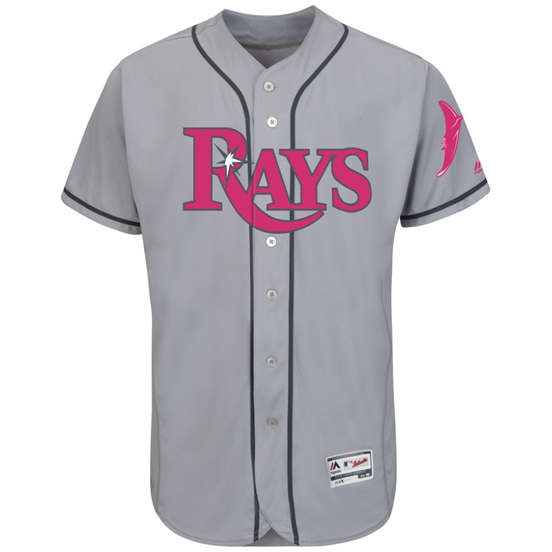 2017 Mother's Day Men Tampa Bay Rays Gray Flex Base Team Jersey