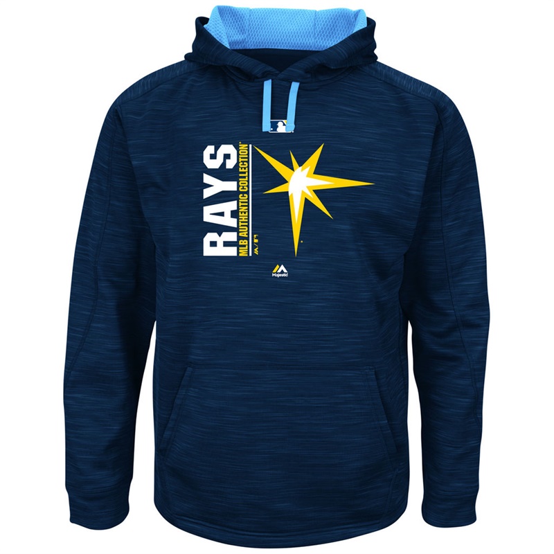 Men Tampa Bay Rays Navy Authentic Team Icon Streak Fleece Pullover Hoodie