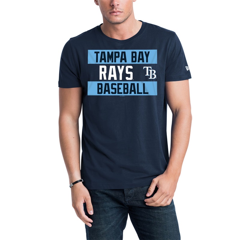 Men Tampa Bay Rays Navy Bars Jersey T-Shirt