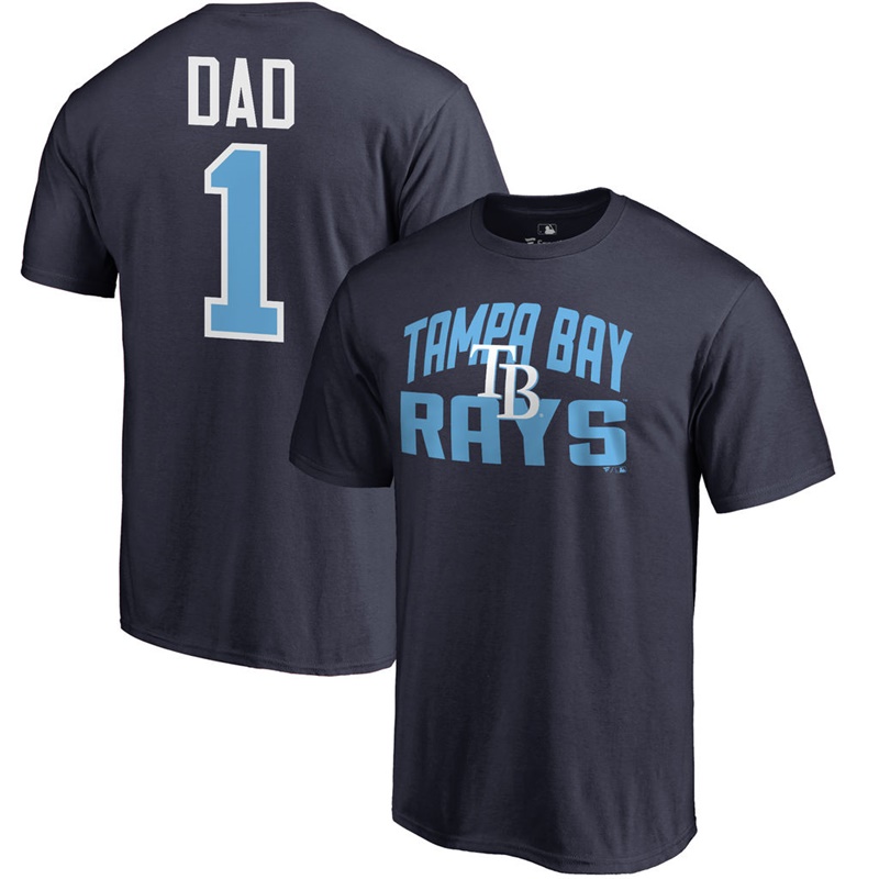 Men Big & Tall Tampa Bay Rays Dad #1 Navy T-Shirt