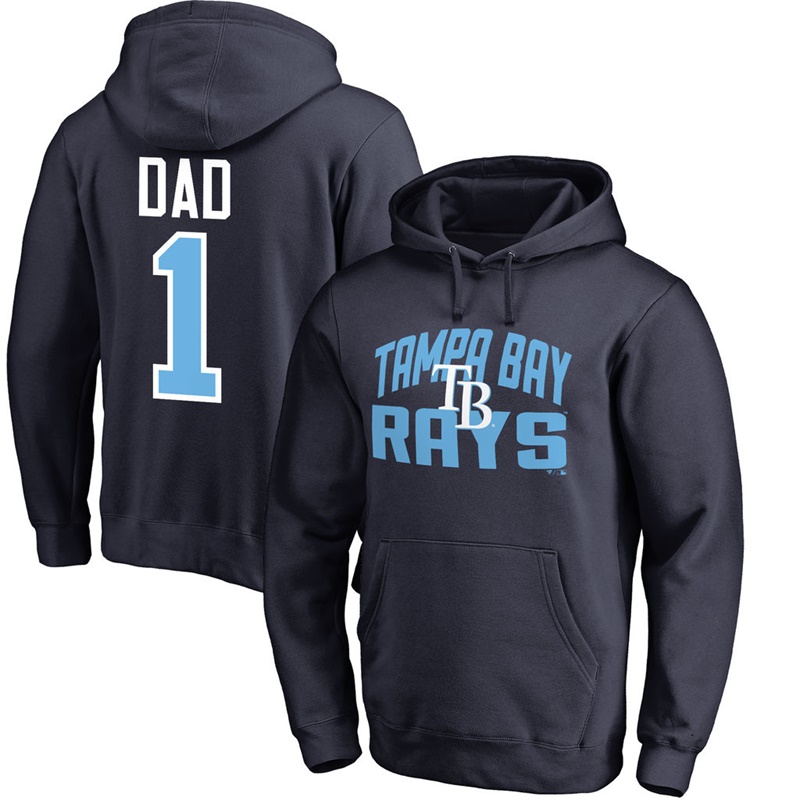 Men Tampa Bay Rays Navy Father's Day Dad #1 Pullover Hoodie