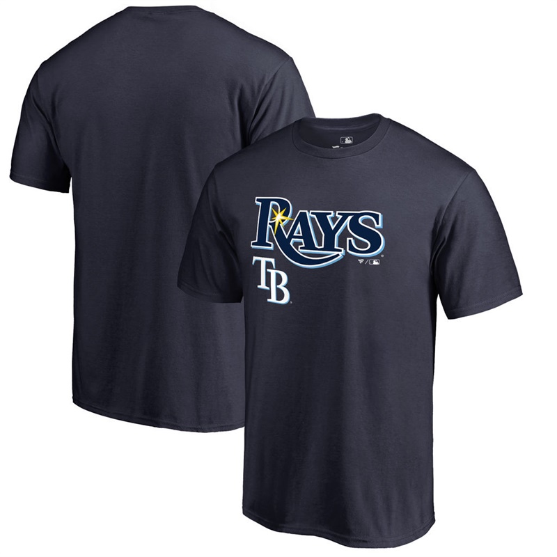 Men Tampa Bay Rays Team Lockup Big & Tall Navy T-Shirt