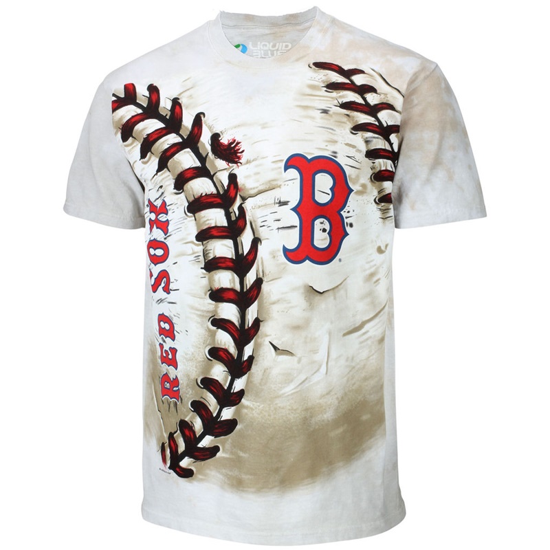 Men Boston Red Sox Hardball Tie-Dye Cream T-Shirt