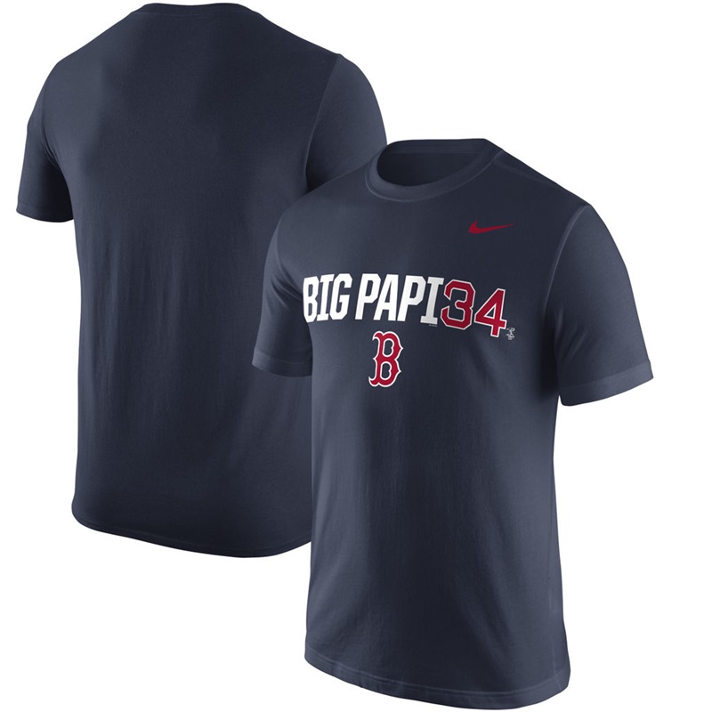 Men Boston Red Sox David Ortiz Nickname Name & Number Performance Navy T-Shirt