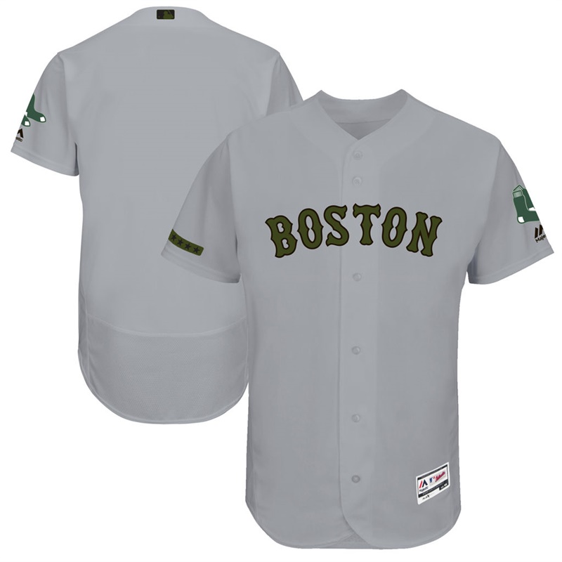 2017 Memorial Day Men Boston Red Sox Gray Flex Base Team Jersey