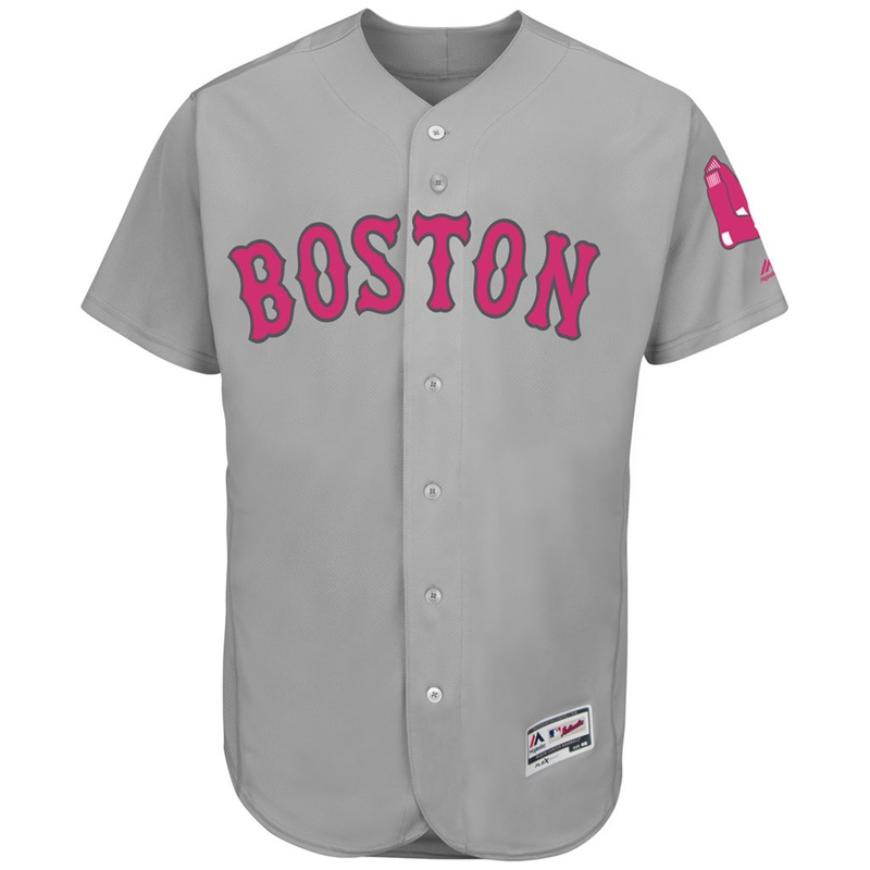 2017 Mother's Day Men Boston Red Sox Gray Flex Base Team Jersey