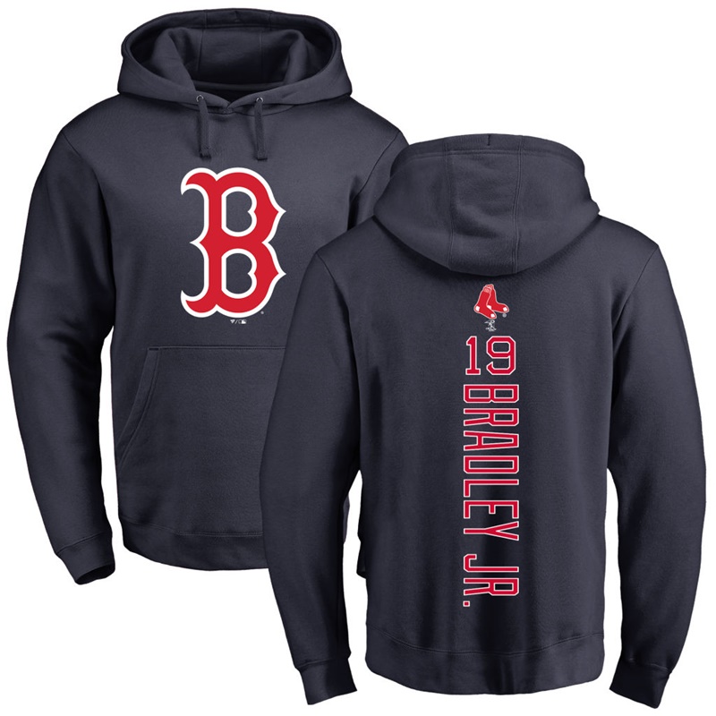 Men Boston Red Sox Jackie Bradley Jr. Navy Backer Pullover Hoodie