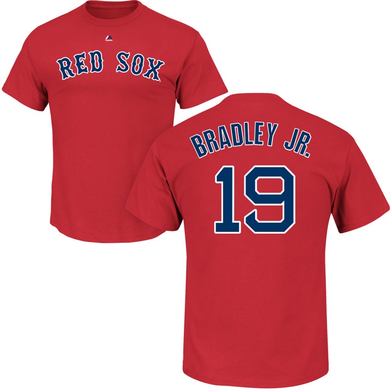 Men Boston Red Sox Jackie Bradley Jr. #19 Scarlet Name & Number T-Shirt