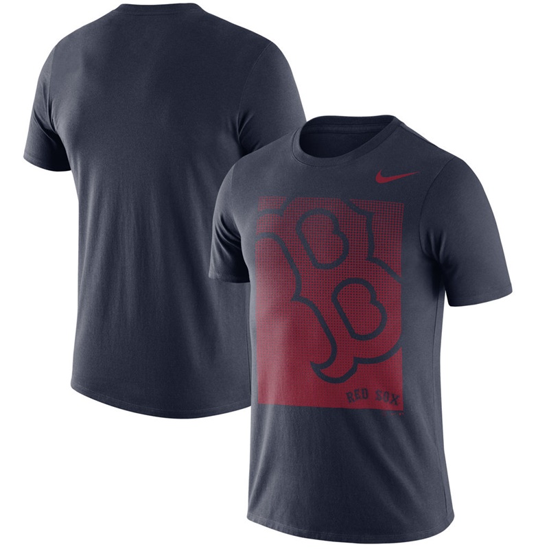 Men Boston Red Sox Navy Fade T-Shirt