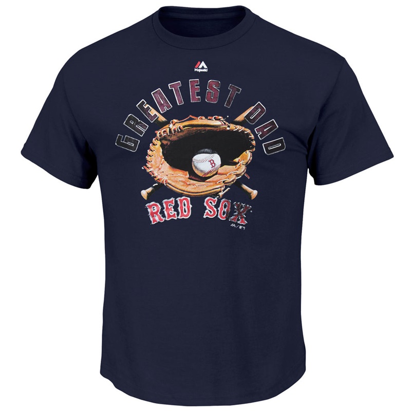 Men Greatest Dad II Boston Red Sox Navy T-Shirt