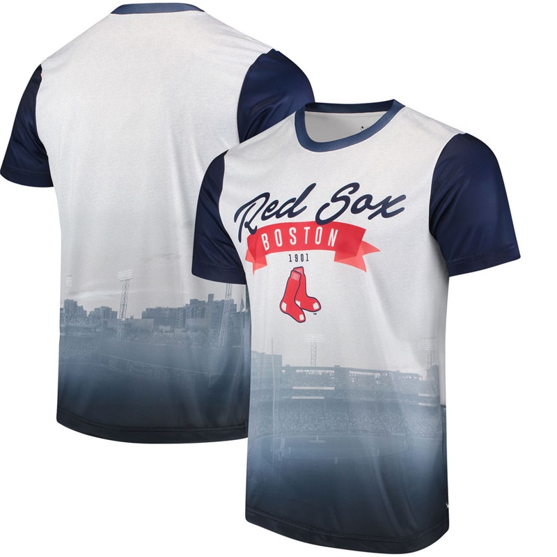 Boston Red Sox Navy Outfield Photo T-Shirt -  Men