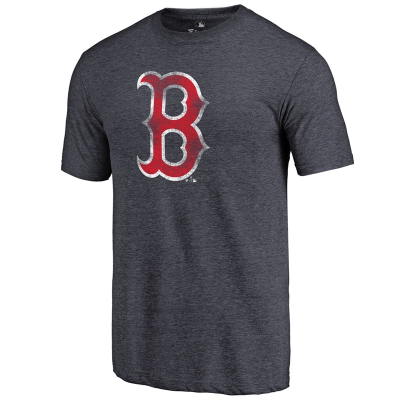 Men Boston Red Sox Tri-Blend Distressed Team Navy T-Shirt