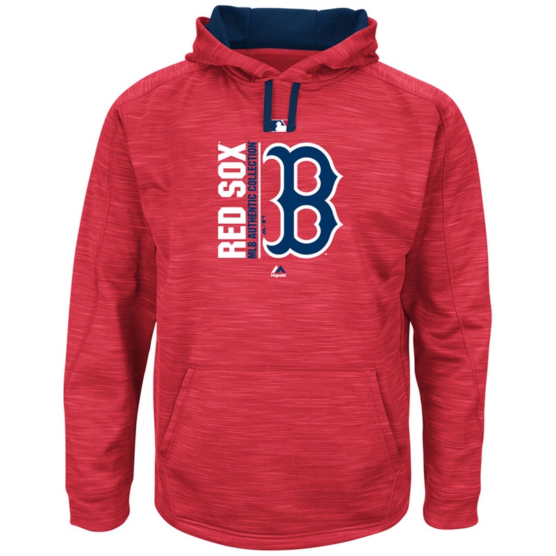 Men Boston Red Sox Red Authentic Team Icon Streak Fleece Pullover Hoodie