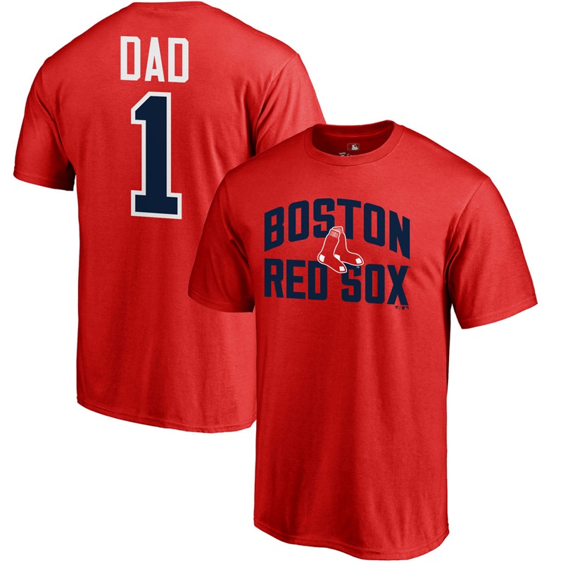 Men Big & Tall Boston Red Sox Dad #1 Red T-Shirt