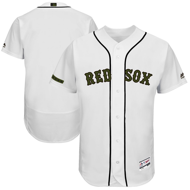 2017 Memorial Day Men Boston Red Sox White Flex Base Team Jersey