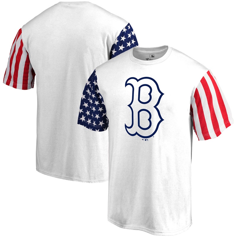 Boston Red Sox White Stars & Stripes T-Shirt -  Men