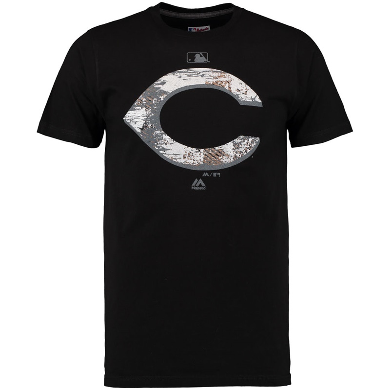 Cincinnati Reds Black Clubhouse Fashion Foil T-Shirt -  Men