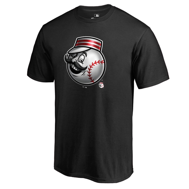 Men Cincinnati Reds Midnight Mascot Big & Tall Black T-Shirt