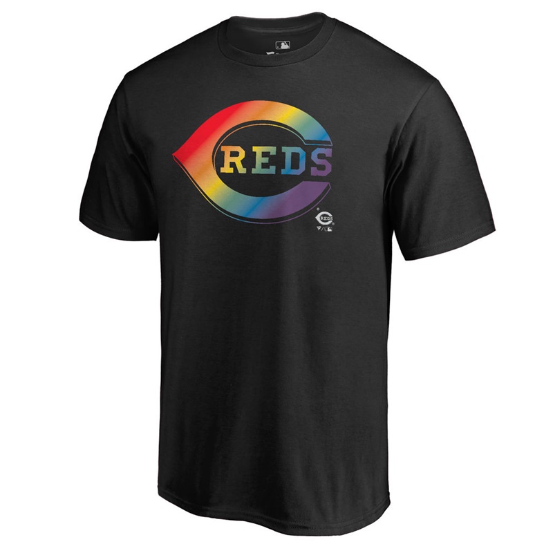 Men Cincinnati Reds Pride Big & Tall Black T-Shirt